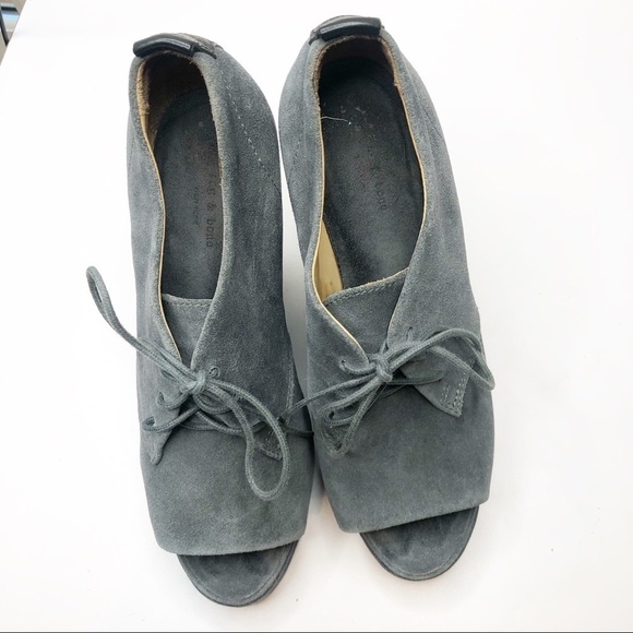 Rag & Bone | Suede Sahara Open Toe Wedges - Picture 3 of 7